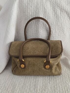 Borbonese Classic Brown Textured Satchel Bag
